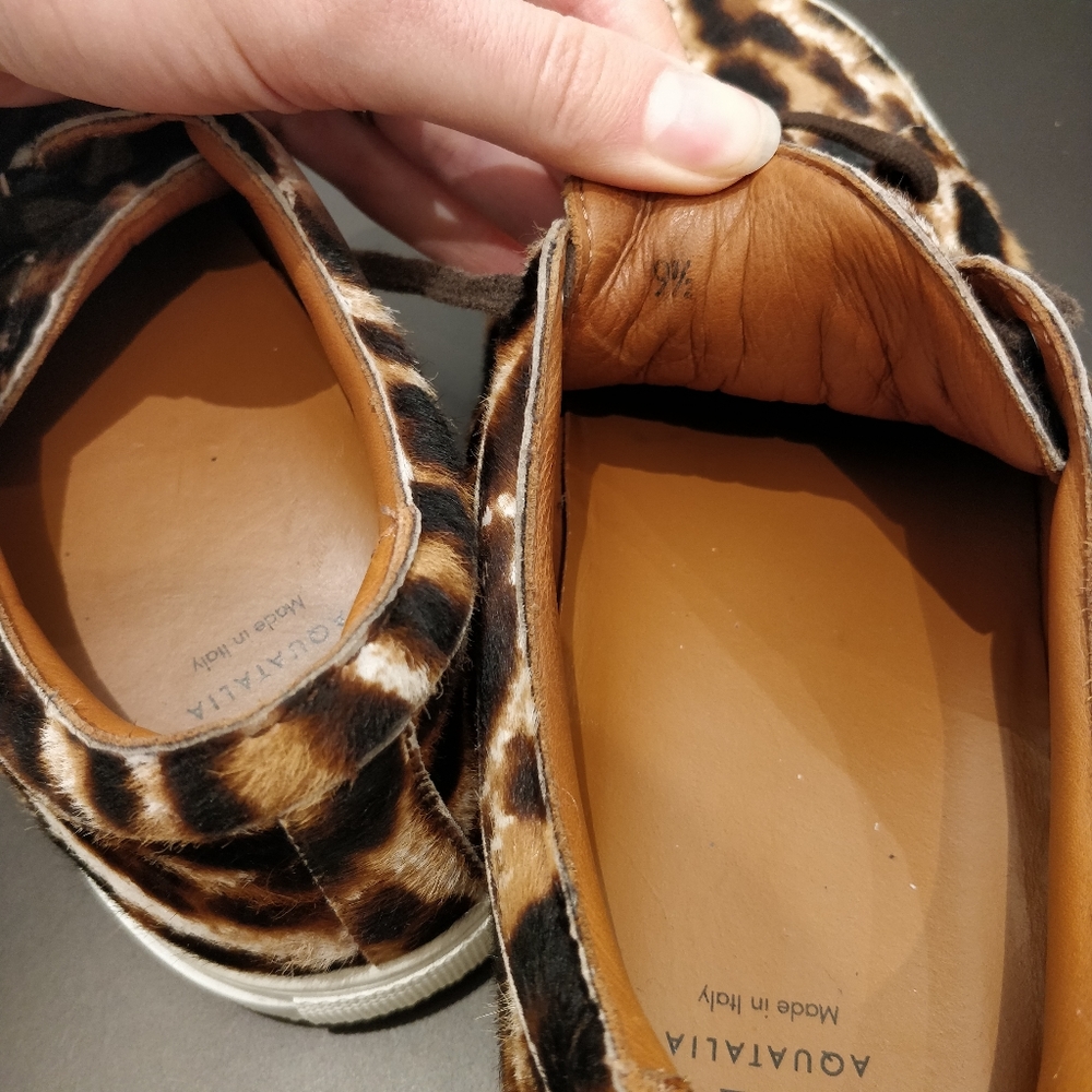 Aquatalia Leopard Print Lace-up Sneakers size 9.5 - Picture 6 of 8